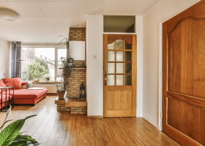 Beautiful living room interior with hardwood floors